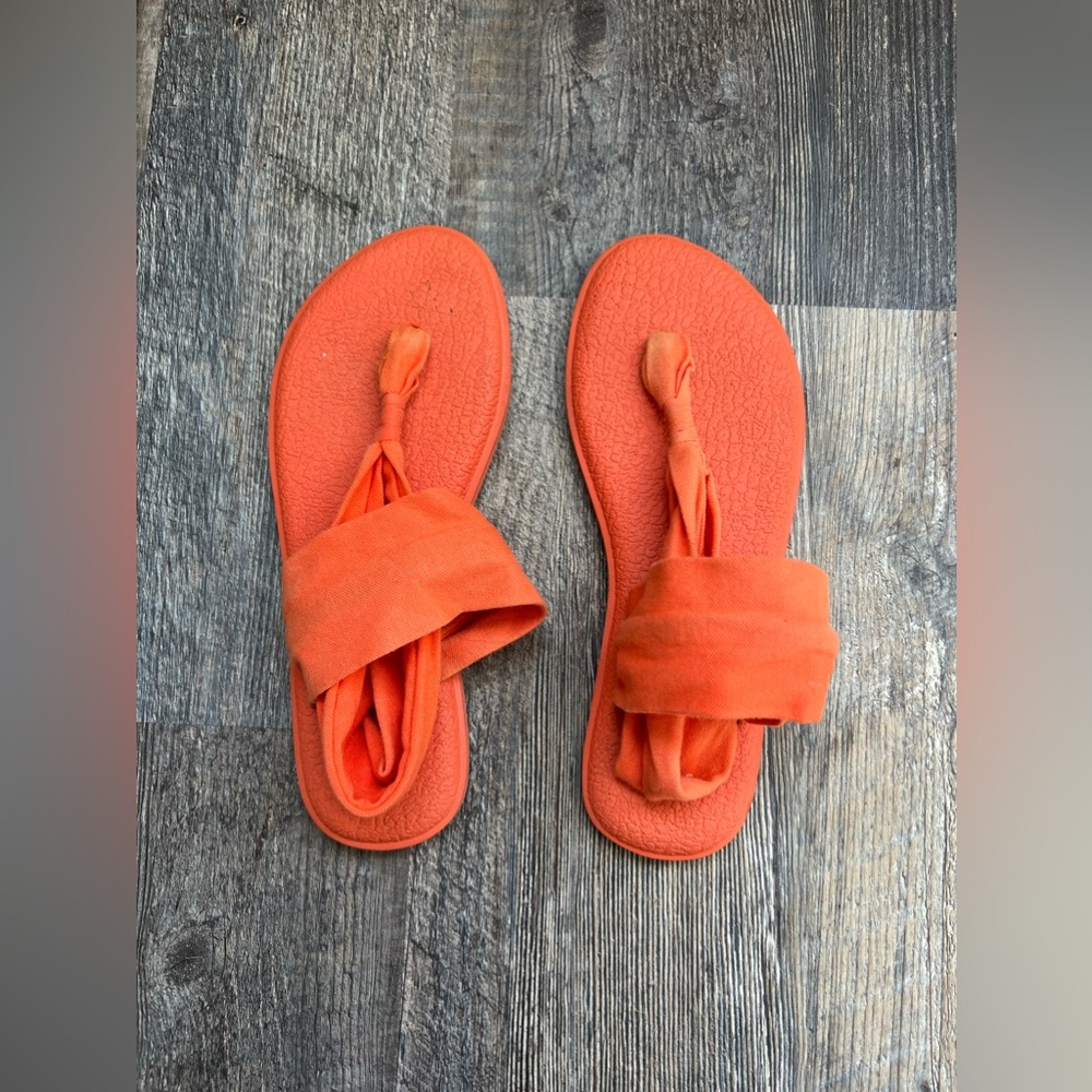 Orange sanuk sandals